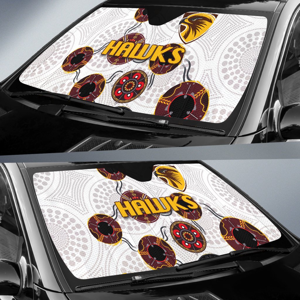 Hawthorn Auto Sun Shades Hawks Indigenous - White - Vibe Hoodie Shop