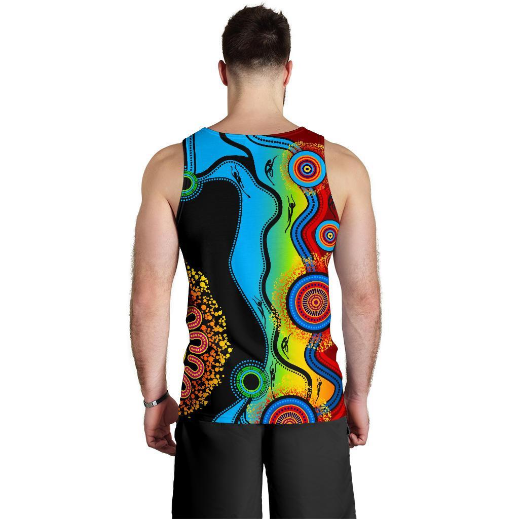 Tank Top - Aboriginal Tank Blue Dream - Men - Vibe Hoodie Shop