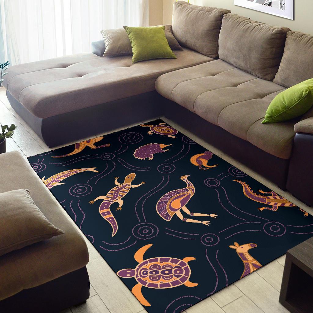 Area Rug - Indigenous Animals Patterns - Vibe Hoodie Shop