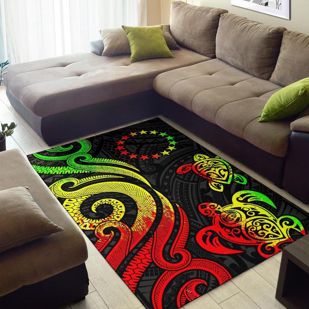 Cook Islands Area Rug - Reggae Tentacle Turtle - Vibe Hoodie Shop