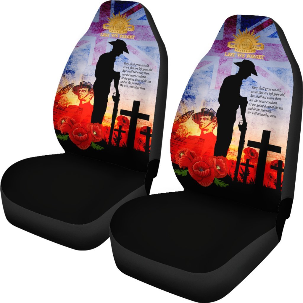 ANZAC Car Seat Covers - ANZAC 2020 Lest We Forget The Australian Army - Vibe Hoodie Shop