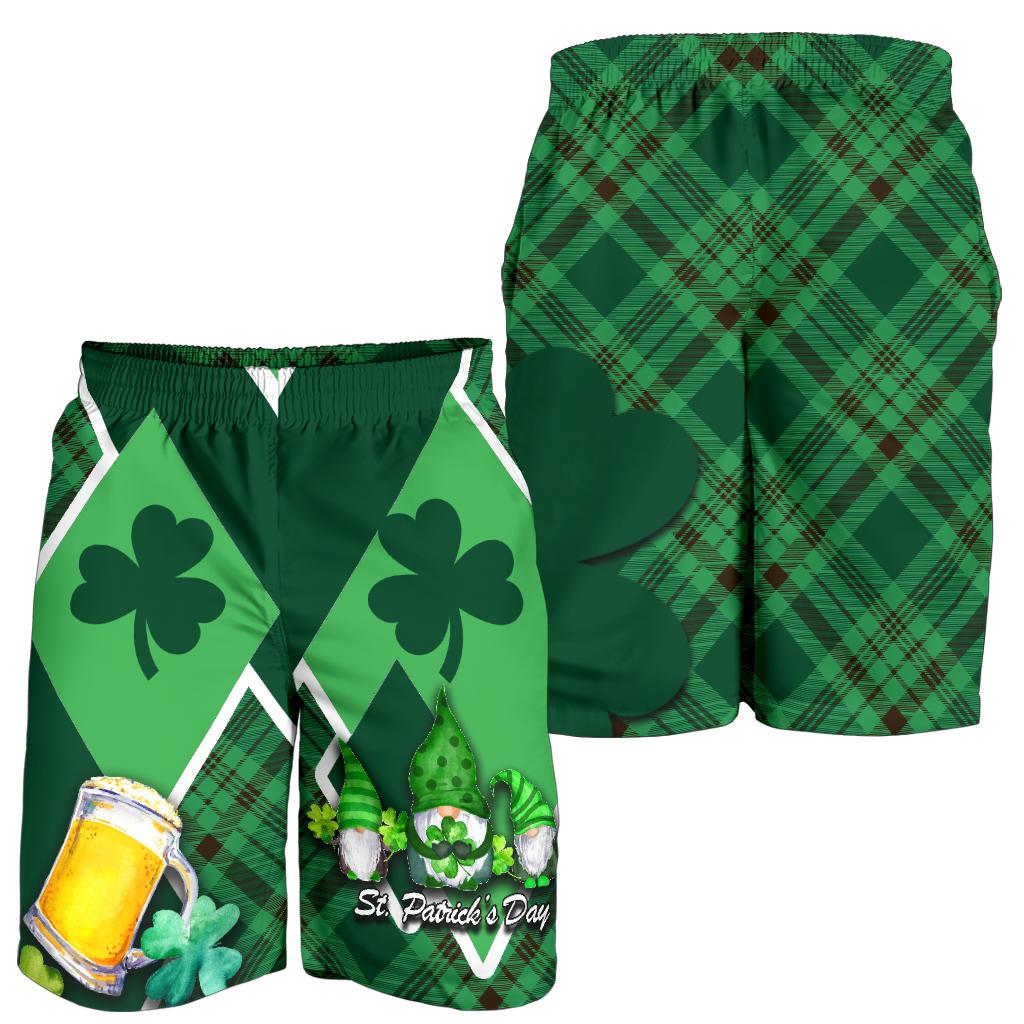 St. Patrick Day Ireland Gnome All Over Print Men's Shorts Shamrock - Vibe Hoodie Shop