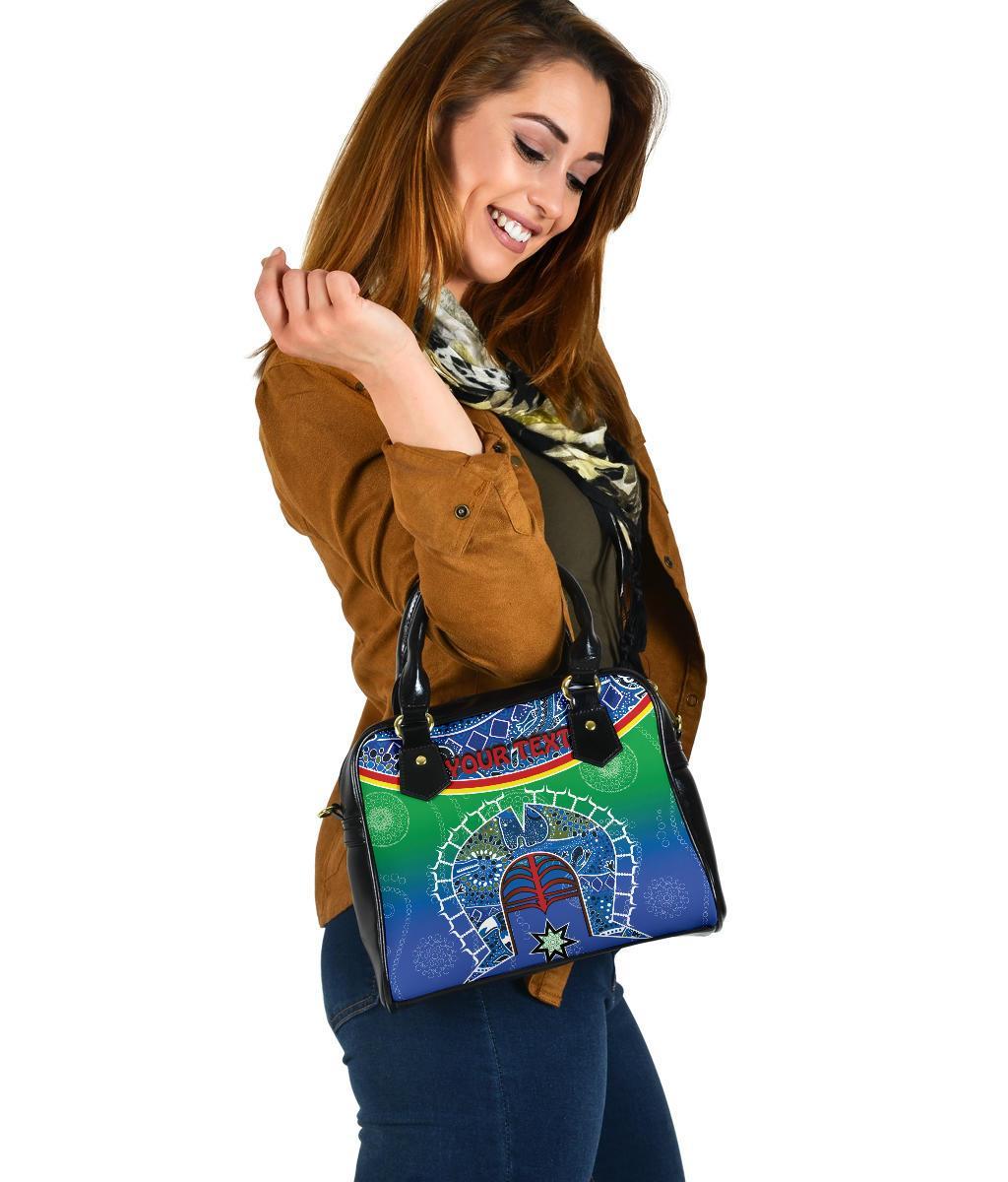 Personalised Shoulder Handbag - Torres Strait Symbol With Aboriginal Patterns - Vibe Hoodie Shop