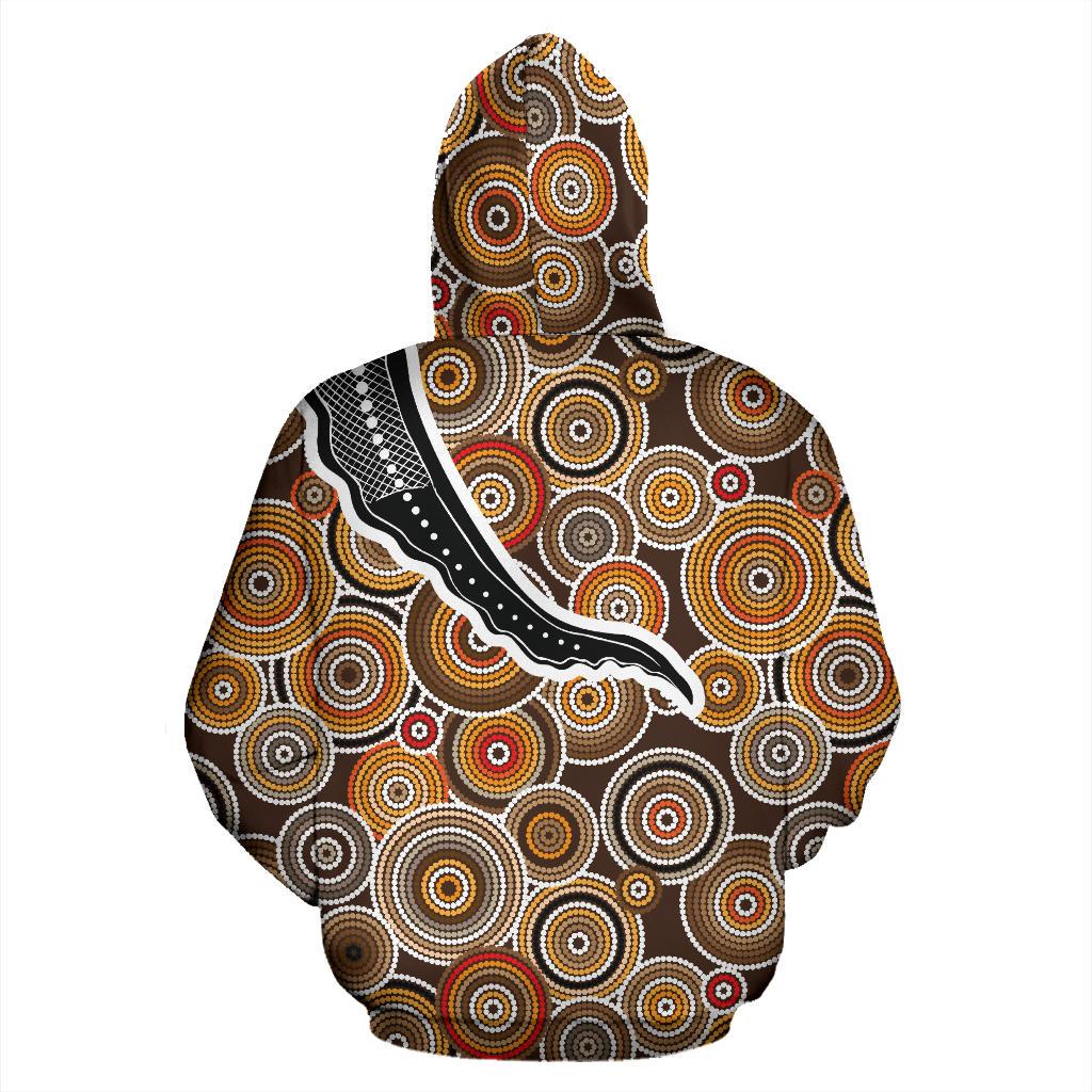 Aboriginal Hoodie, Crocodile Patterns Circle Dot Painting - Vibe Hoodie Shop