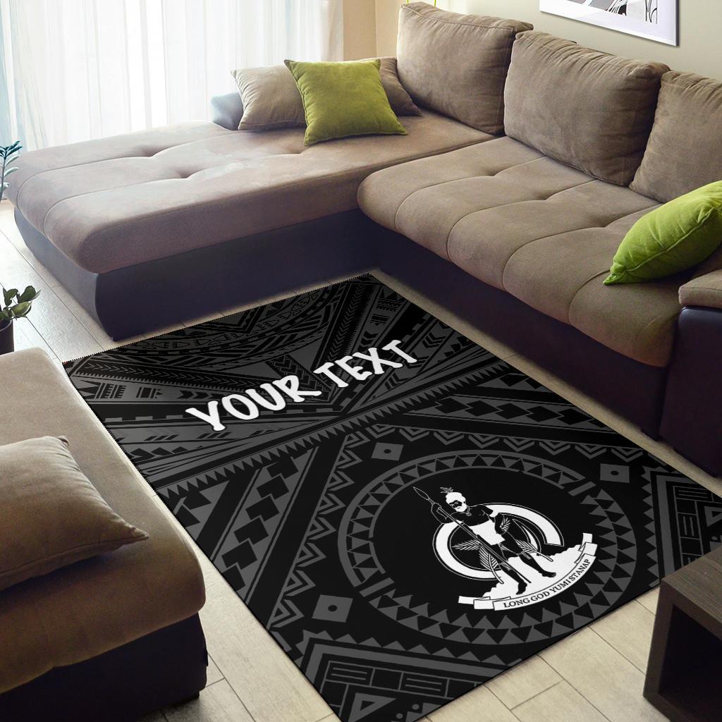 Vanuatu Personalised Area Rug - Vanuatu Seal With Polynesian Tattoo Style - Vibe Hoodie Shop