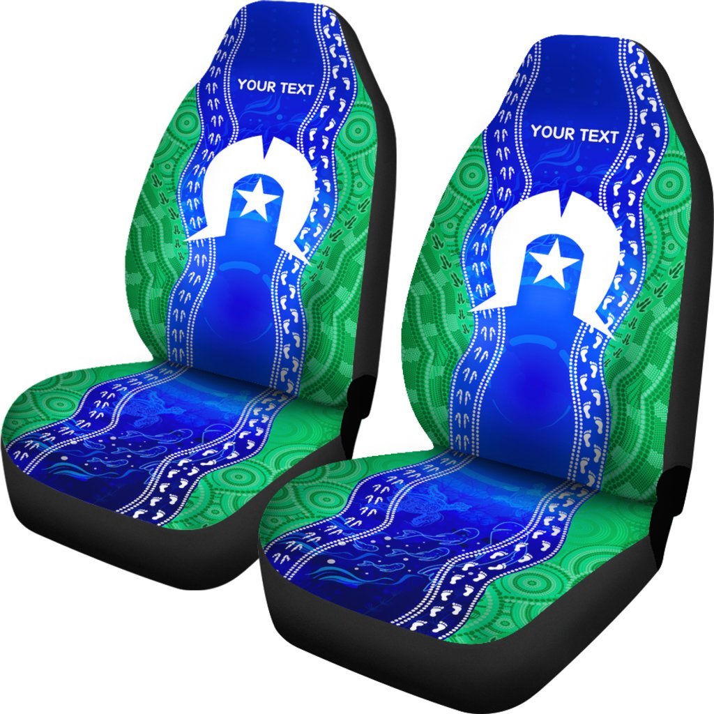 Custom Torres Strait Islanders Car Seat Covers - Torres Symbol With Aboriginal Patterns - Vibe Hoodie Shop