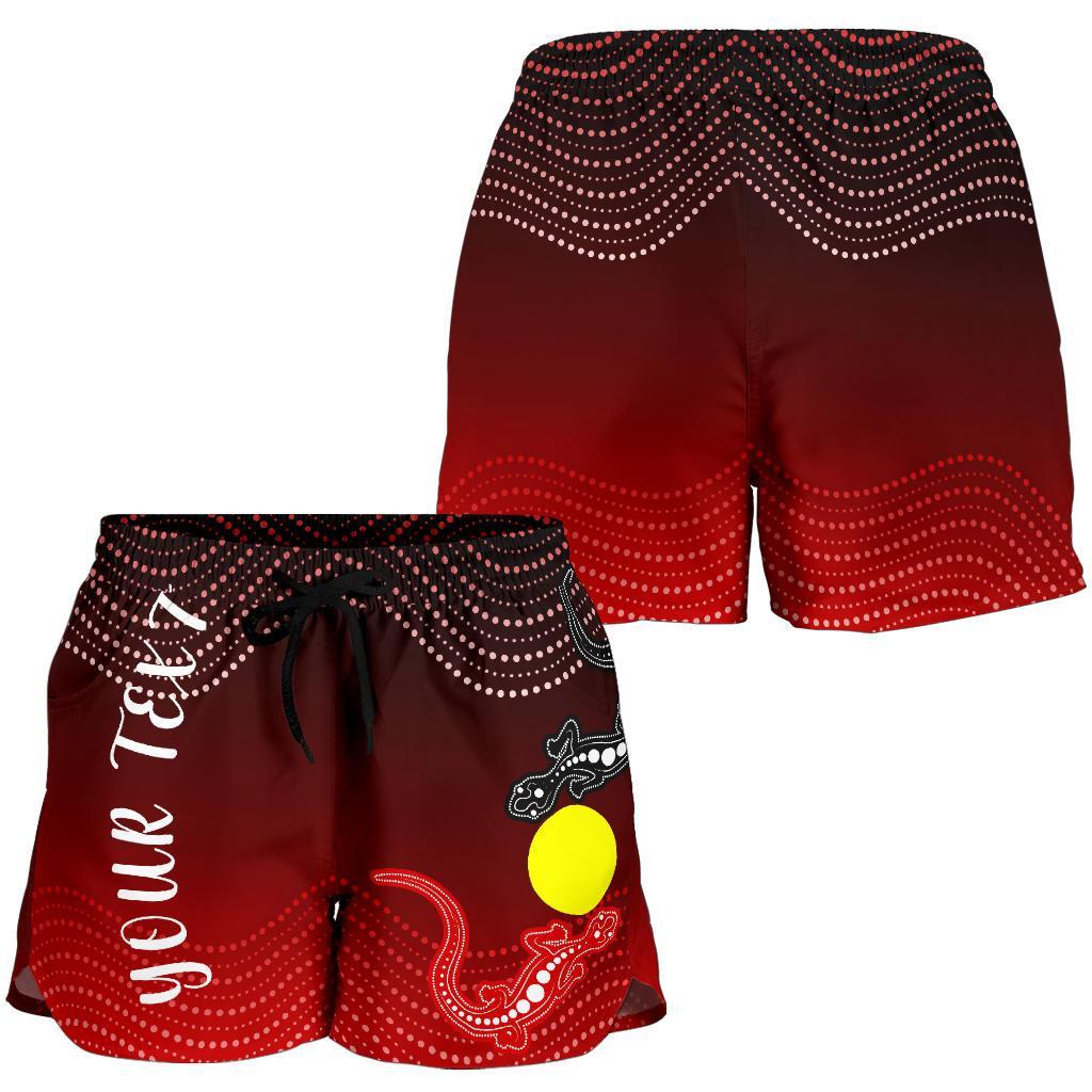 custom-aboriginal-all-over-print-womens-shorts-two-indigenous-lizard