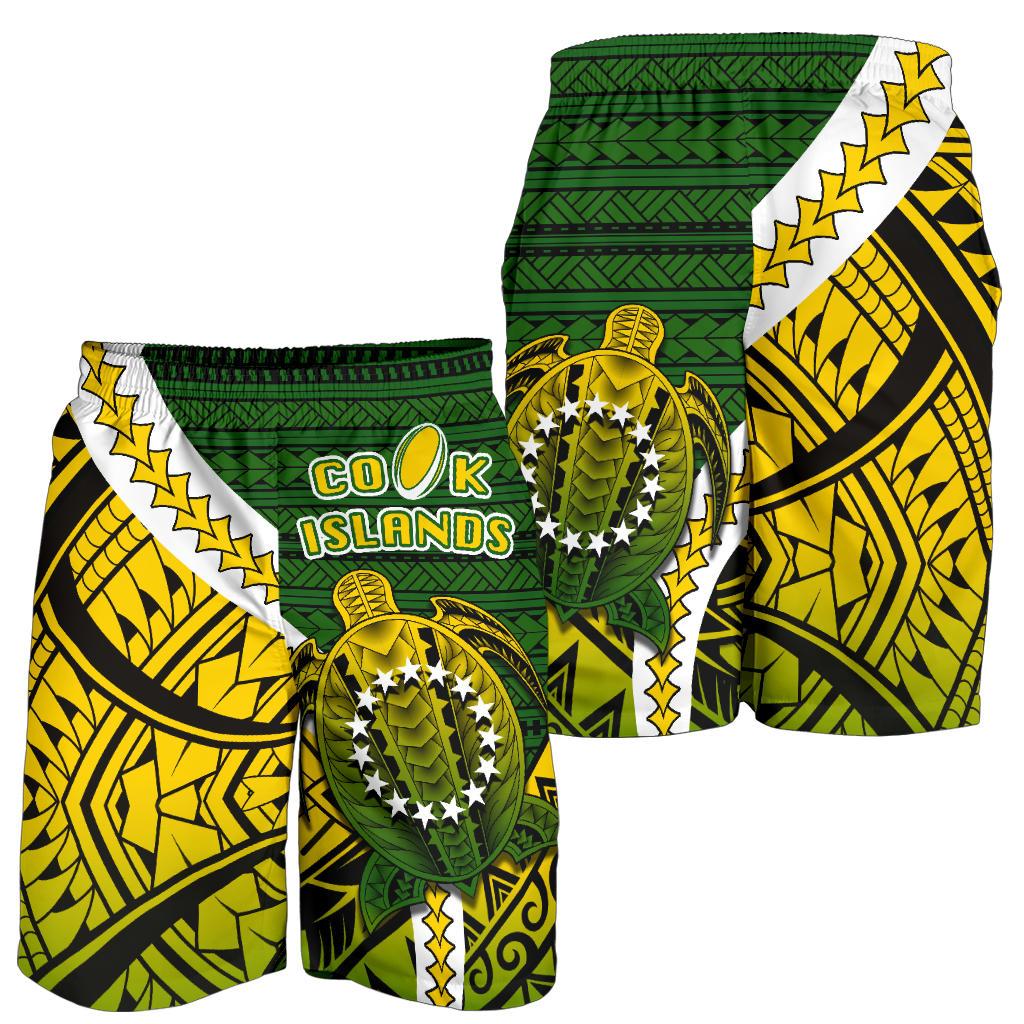 Cook Islands Men Shorts Style Turtle Rugby - Vibe Hoodie Shop