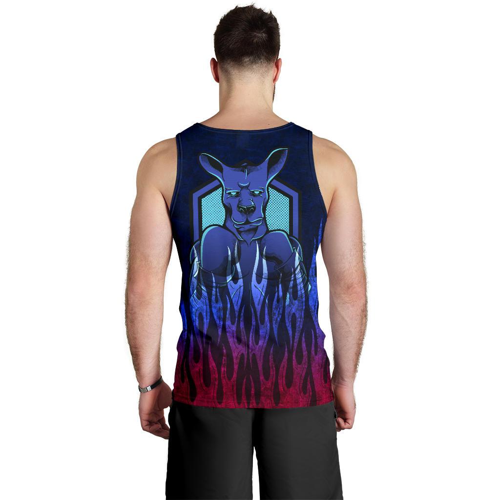 Men Tank Top - Kangaroo Mens Symbol Tank Dark Flame - Vibe Hoodie Shop