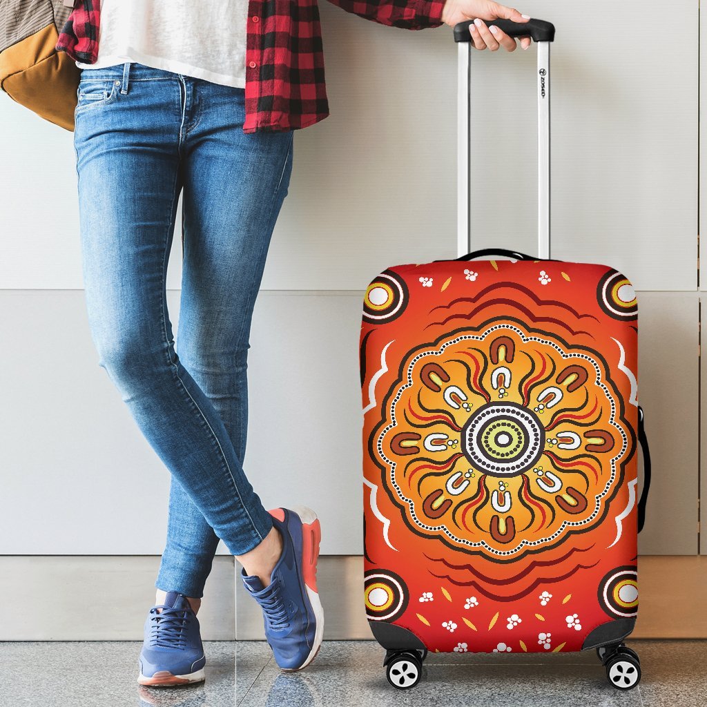 Aboriginal Luggage Covers - Indigenous Art Patterns Ver01 - Vibe Hoodie Shop