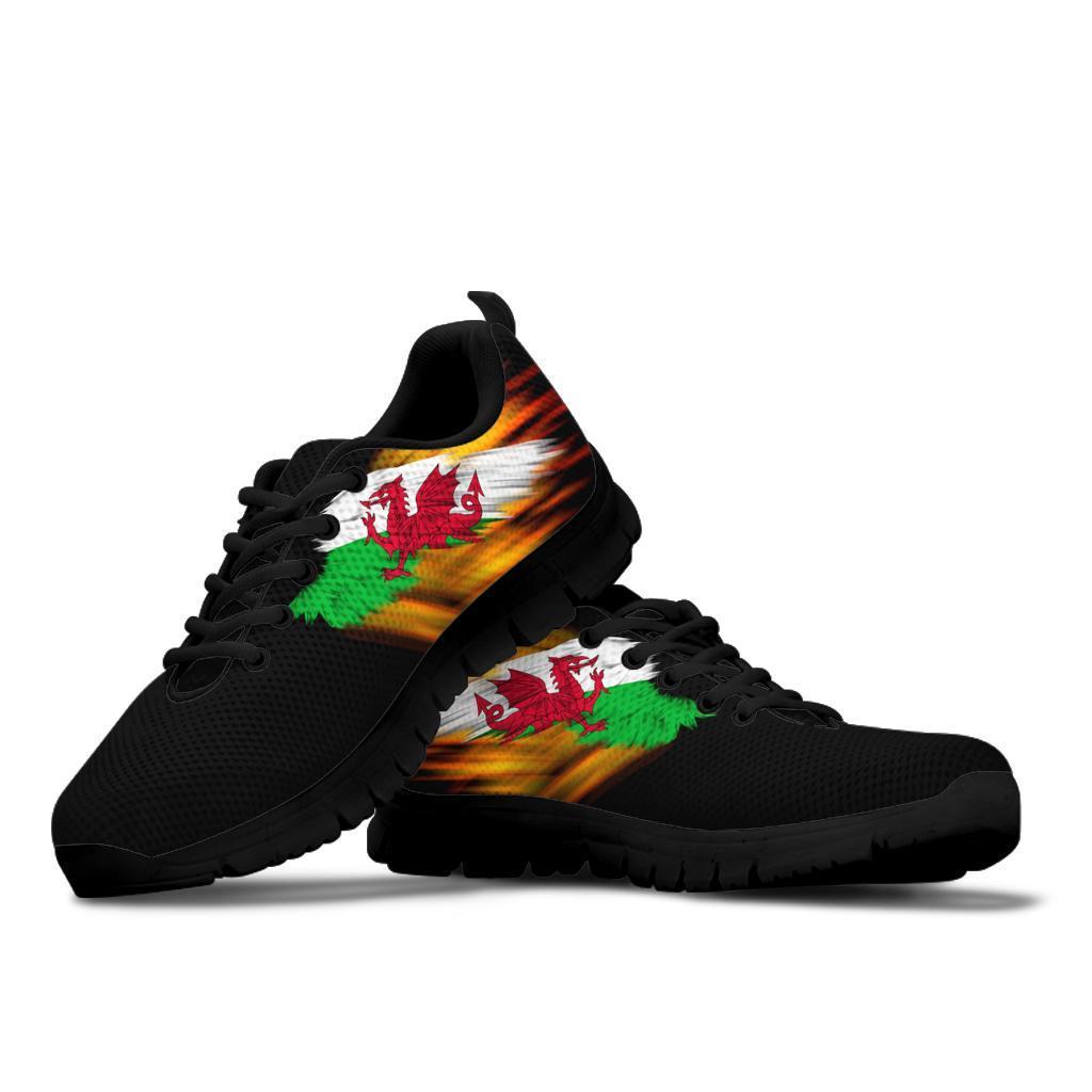 Wales Sneakers - Fire Wings and Flag - Vibe Hoodie Shop