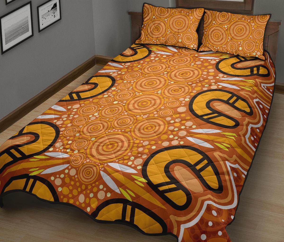 Aboriginal Quilt Bed Set - Indigenous Art Patterns Ver03 - Vibe Hoodie Shop