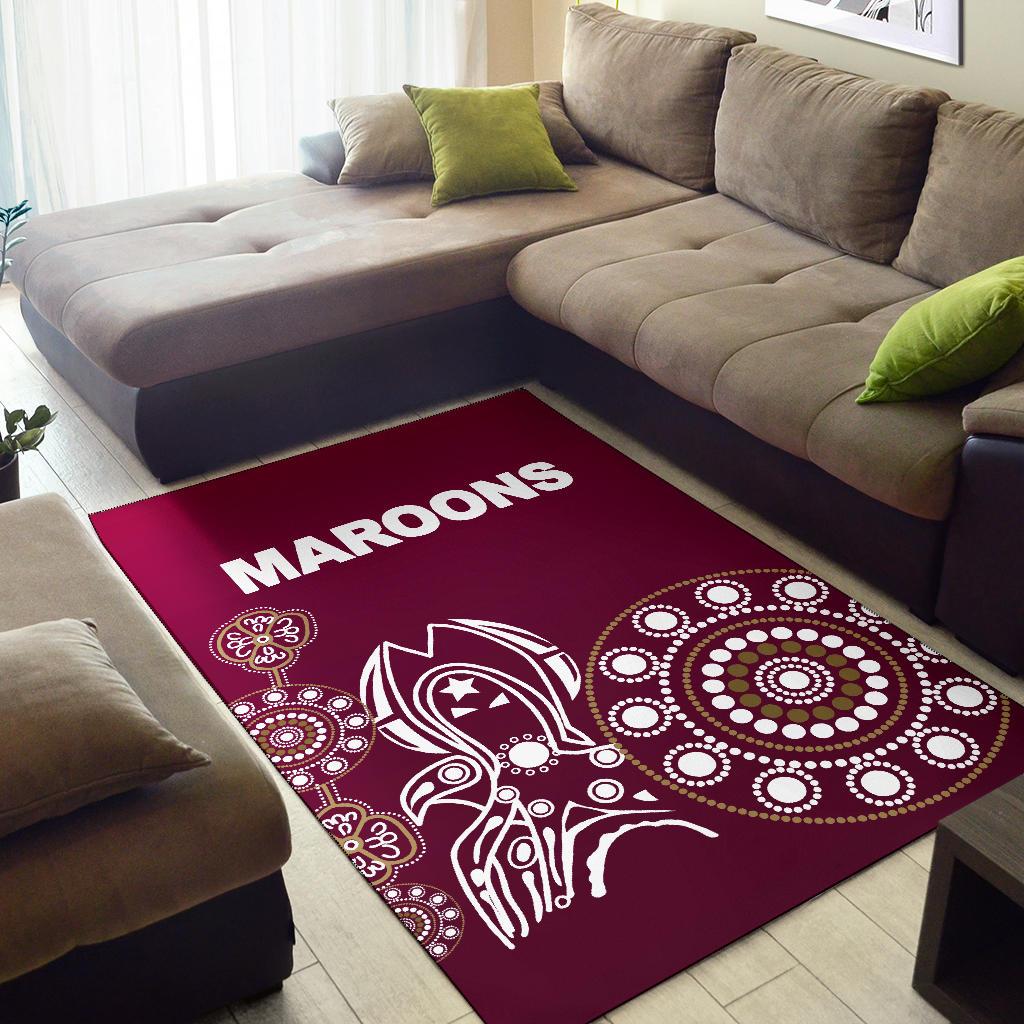 Queensland Area Rug Maroons Simple Indigenous - Vibe Hoodie Shop