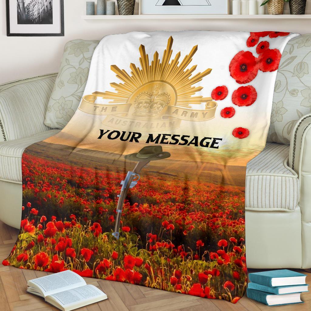 Custom ANZAC Day 2021 Premium Blanket - We Will Remember Them - Vibe Hoodie Shop