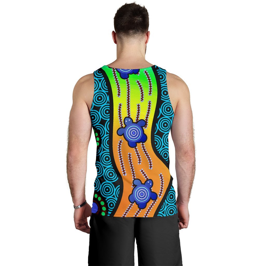 Men's Tank Top - Aboriginal Turtle - Vibe Hoodie Shop