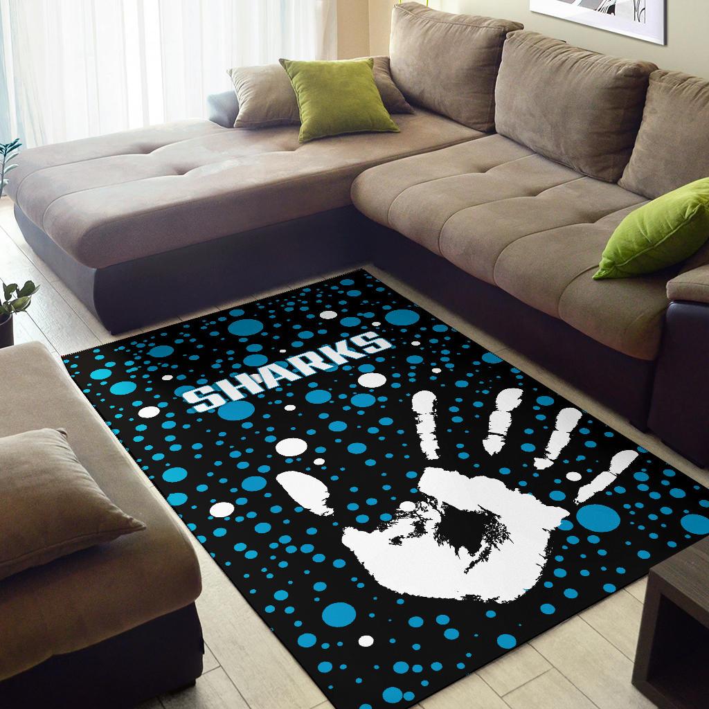 Sharks Indigenous Area Rug Minimalism Version - Vibe Hoodie Shop