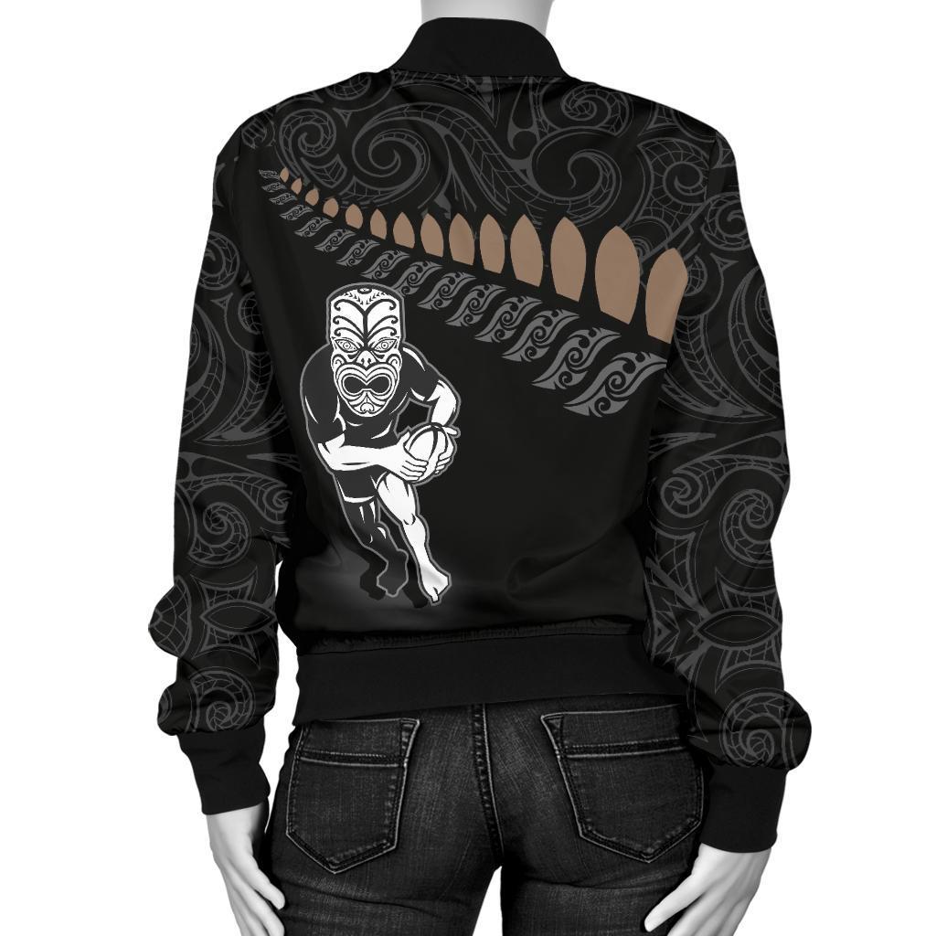 New Zealand Bomber Jacket Rugby Warrior Women - Vibe Hoodie Shop