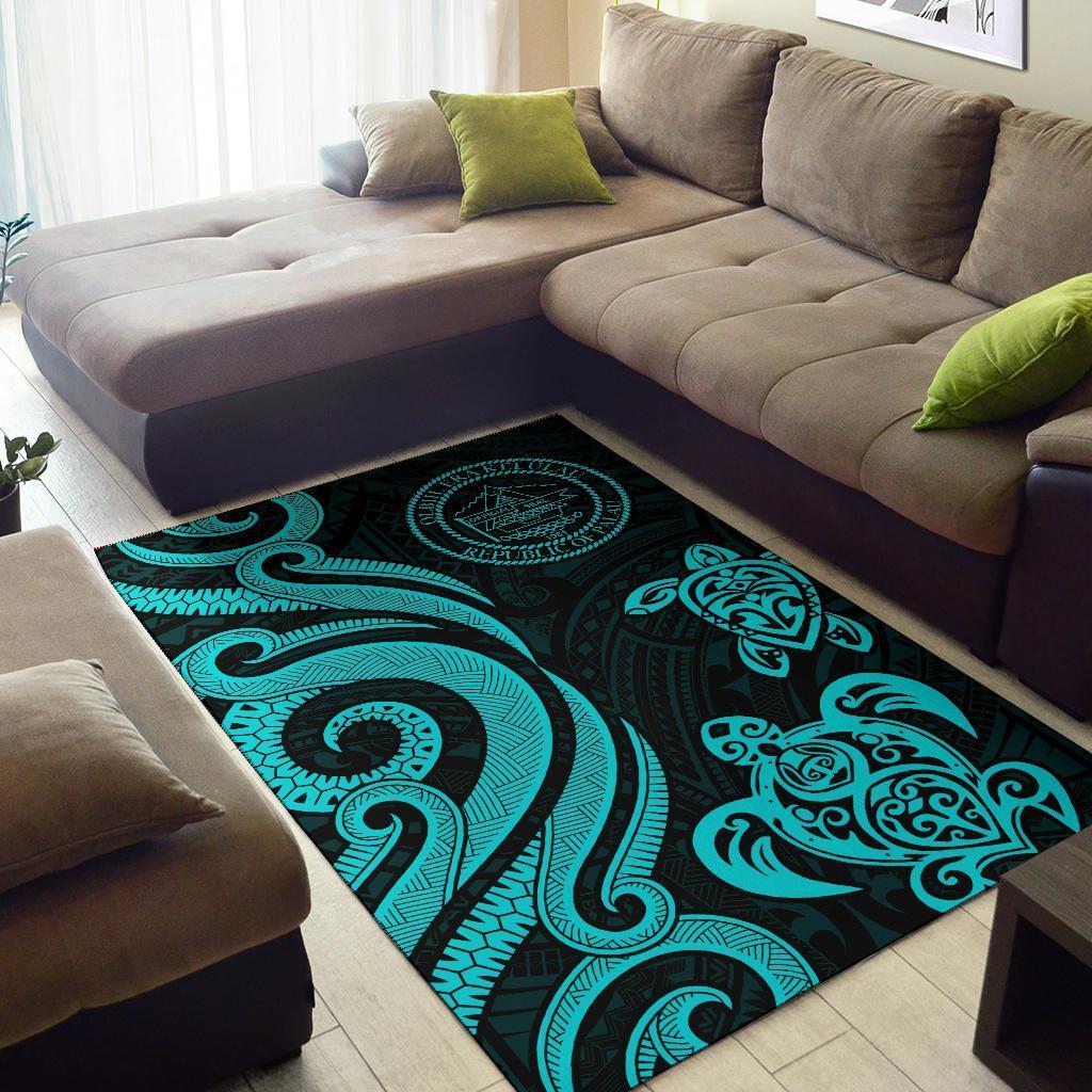 Palau Area Rug - Turquoise Tentacle Turtle - Vibe Hoodie Shop