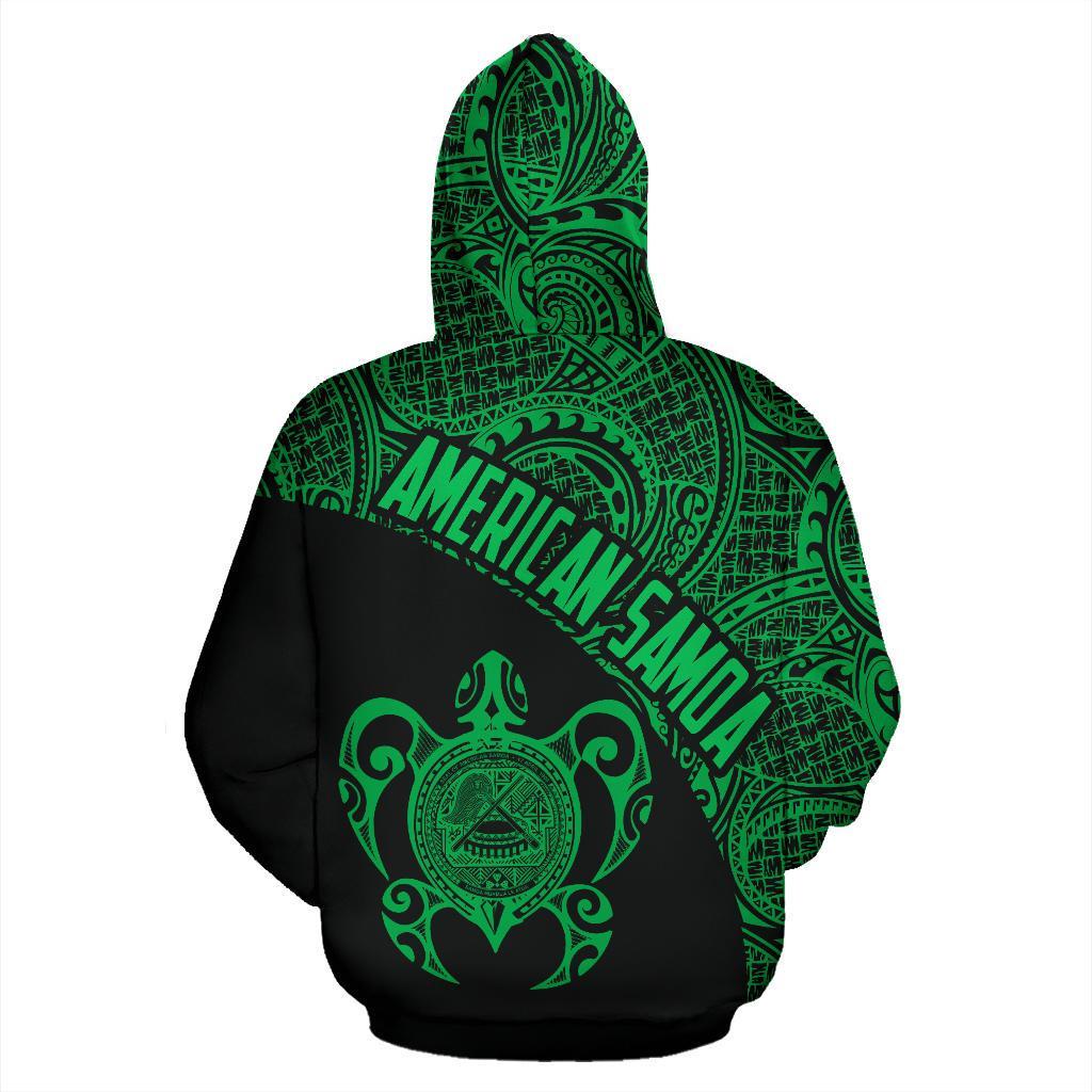 American Samoa Polynesian Hoodie Coat Of Arms In Turtle Green - Vibe Hoodie Shop