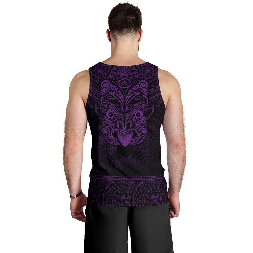 New Zealand Rugby Men's Tank Top Maori Haka - Silver Fern (Purple) - Vibe Hoodie Shop