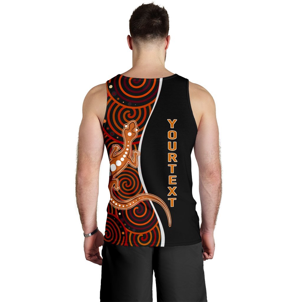 Aboriginal Personalised Men's Tank Top - Indigenous Lizard Dreaming - Vibe Hoodie Shop