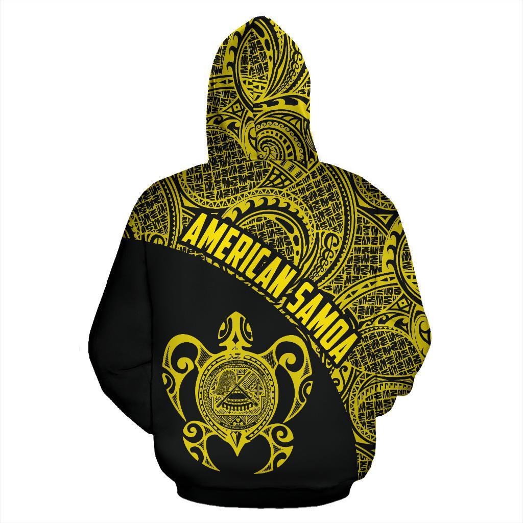 American Samoa Polynesian Hoodie Coat Of Arms In Turtle Yellow - Vibe Hoodie Shop