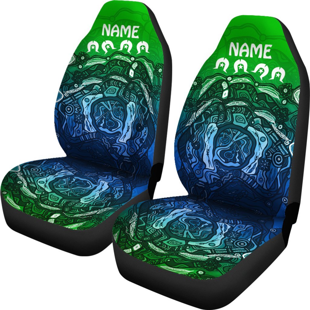 Custom Torres Strait Islands Car Seat Covers - Blue - Vibe Hoodie Shop