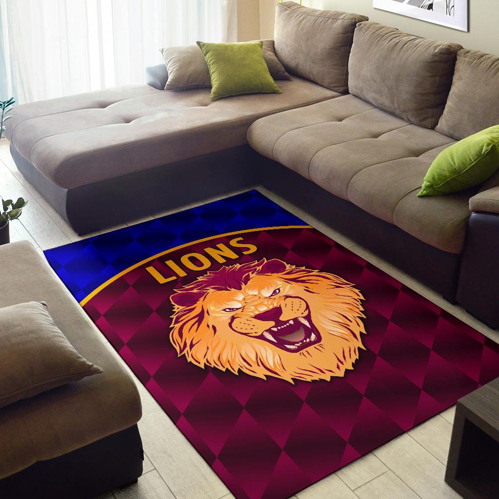 Brisbane Lions Area Rug Powerful - Vibe Hoodie Shop