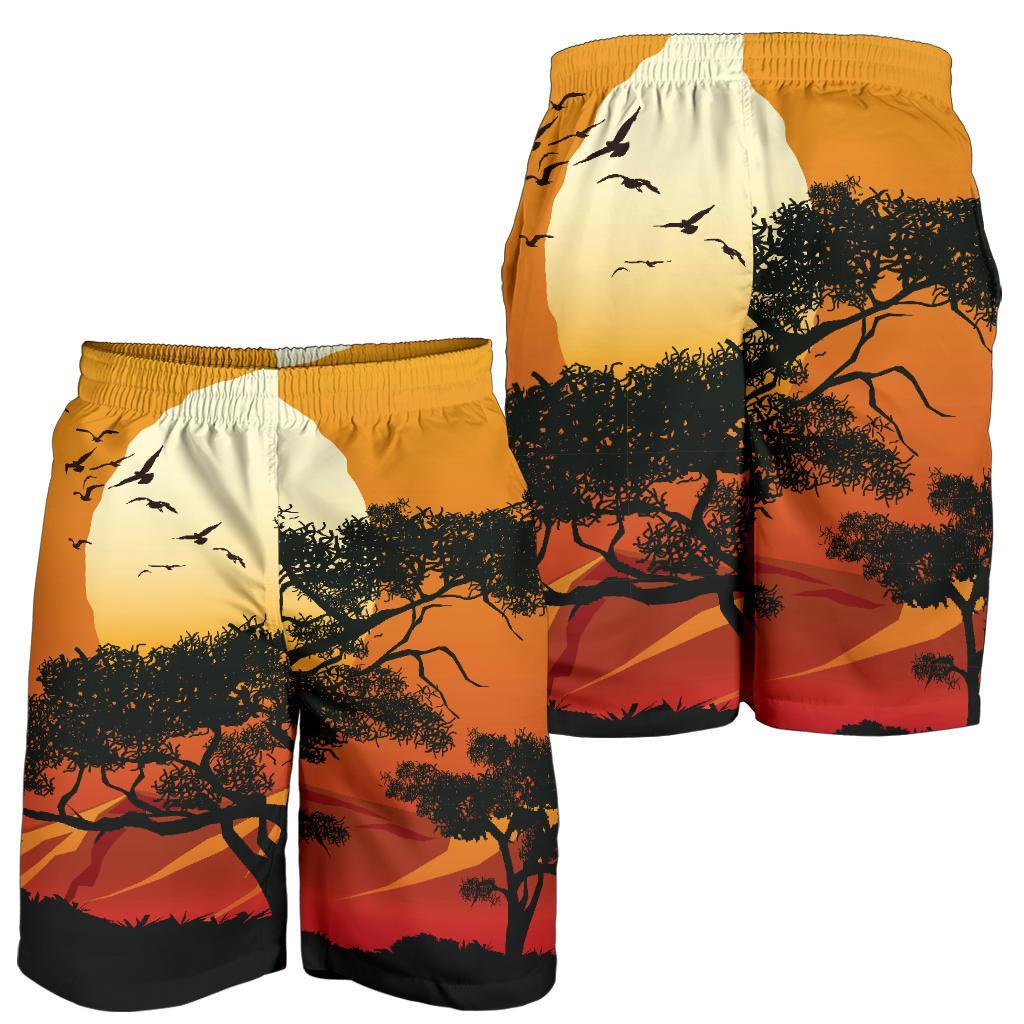 Men's Shorts - Sunset And Tree In Australia - Vibe Hoodie Shop