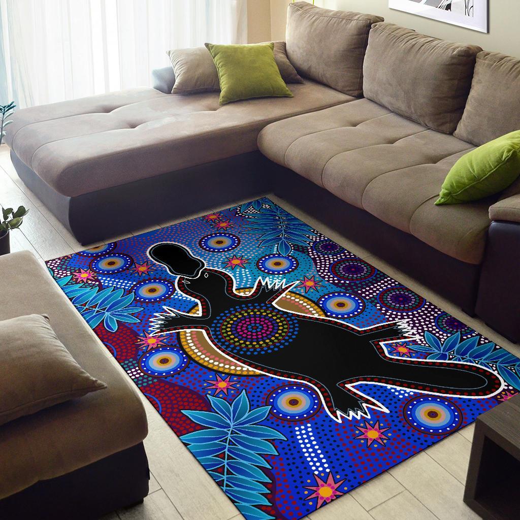 Aboriginal Area Rug - Indigenous Platypus - Vibe Hoodie Shop