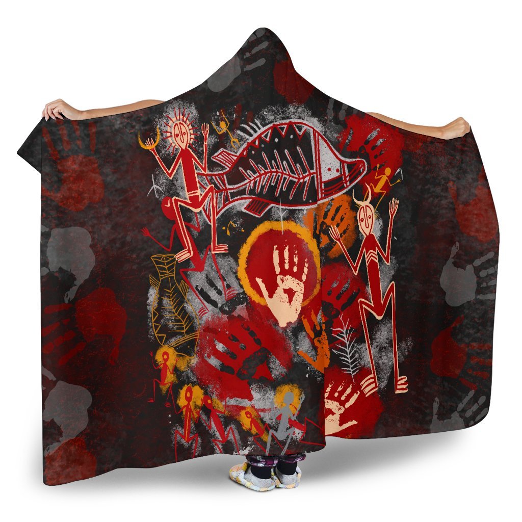 aboriginal-hooded-blanket-indigenous-fish-hand-art