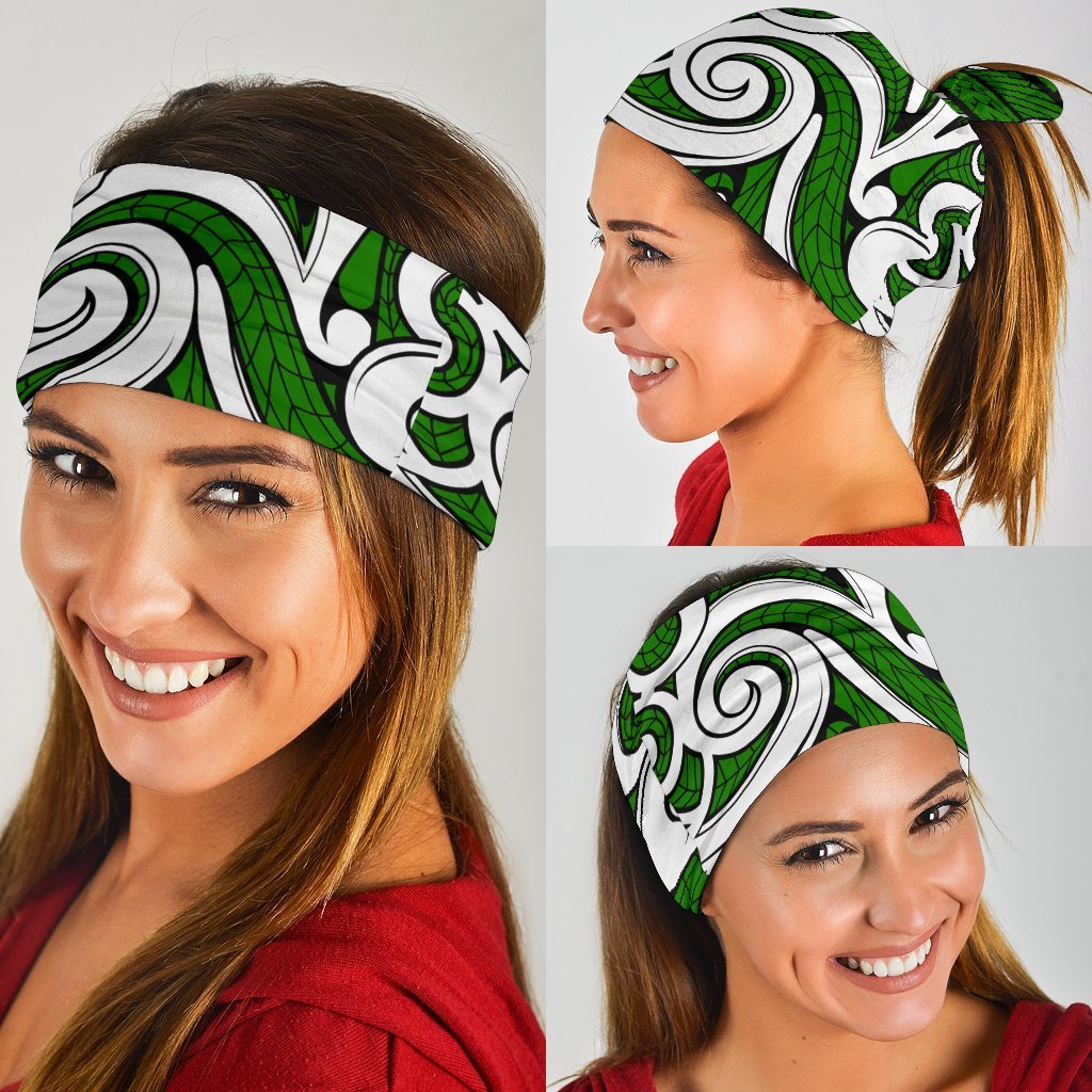 New Zealand Maori Tribal Ornament Bandana - Green - Vibe Hoodie Shop