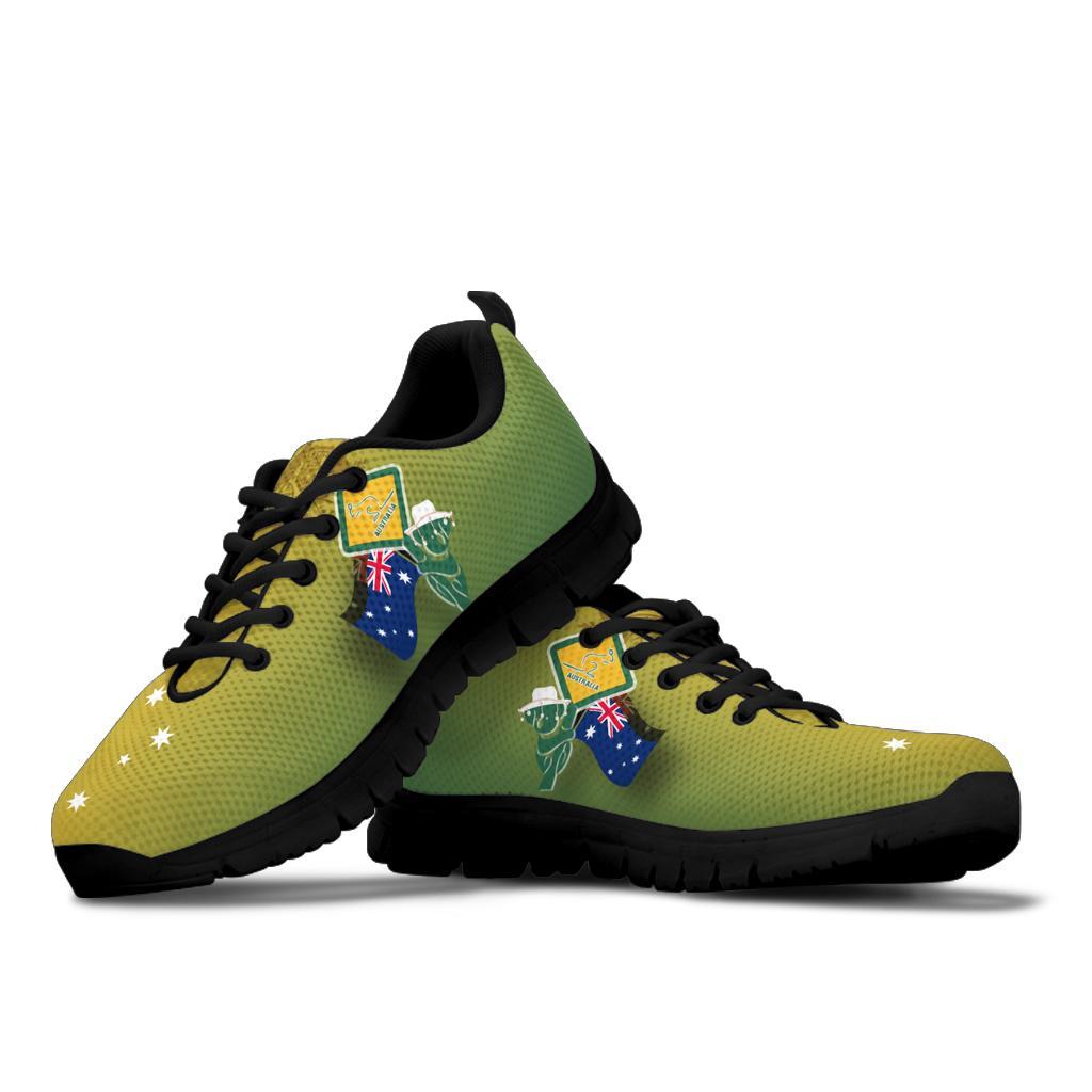 Sneakers - Aus Flag and Coat Of Arms Shoes Kangaroo and Koala Sign - Vibe Hoodie Shop