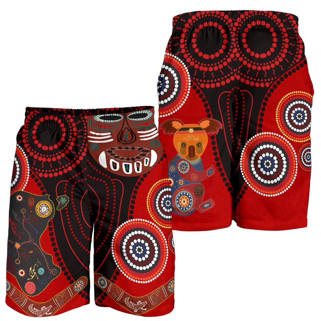 VibeHoodie Aboriginal Shorts, Indigenous Dot Painting Map - Vibe Hoodie Shop