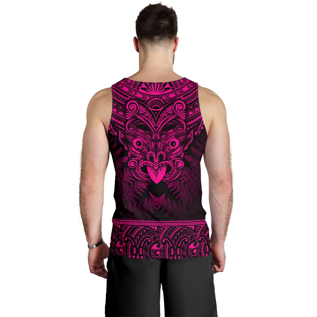 New Zealand Rugby Men's Tank Top Maori Haka - Silver Fern (Pink) - Vibe Hoodie Shop