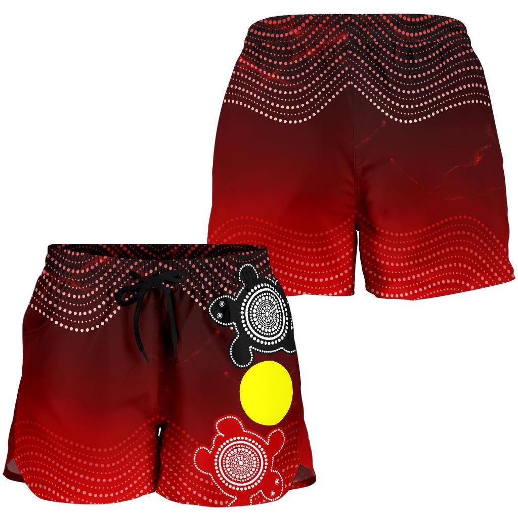 aboriginal-womens-shorts-indigenous-circle-dot-painting-style