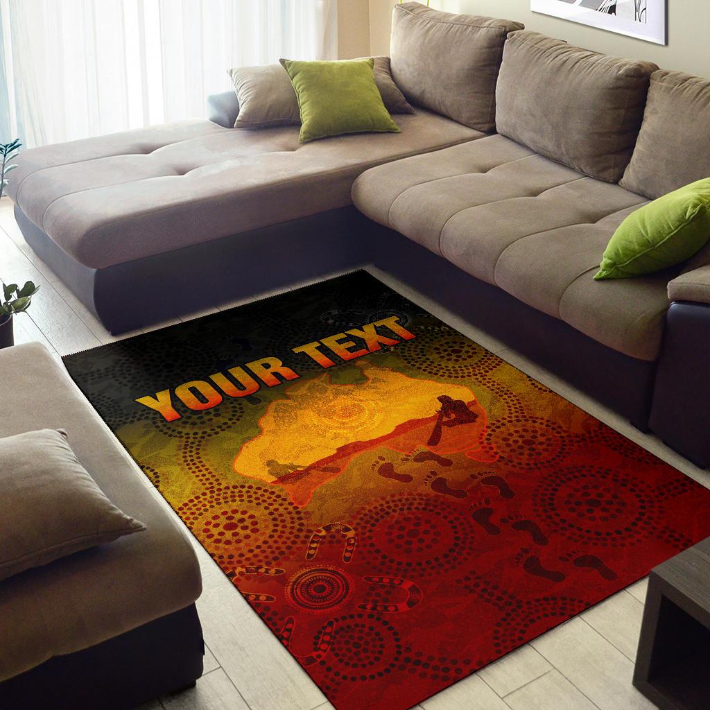 Custom Aboriginal Area Rug, Australian Map with Indigenous Color - Vibe Hoodie Shop