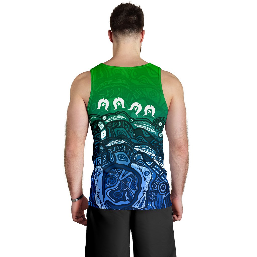 Custom Torres Strait Islands Men's Tank Top - Blue - Vibe Hoodie Shop