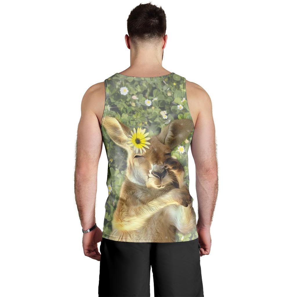 Men Tank Top - Kangaroo Mens Tank Sleeping - Vibe Hoodie Shop