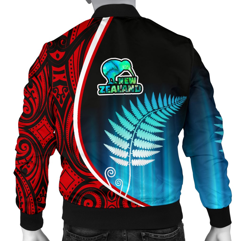 Aotearoa Rugby Black Maori Men Bomber Jacket Kiwi and Silver Fern New Zealand - Vibe Hoodie Shop