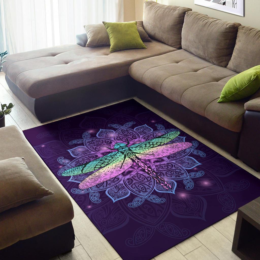 Maori Mandala Dragonfly Area Rug - Vibe Hoodie Shop