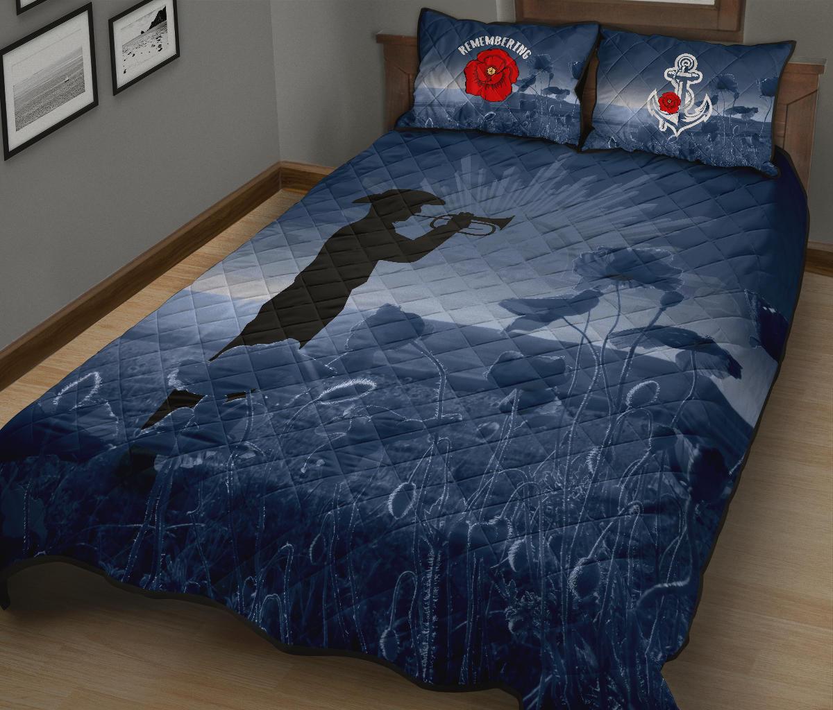 Australia Navy ANZAC Quilt Bed Set - Remembering Our Heroes - Vibe Hoodie Shop