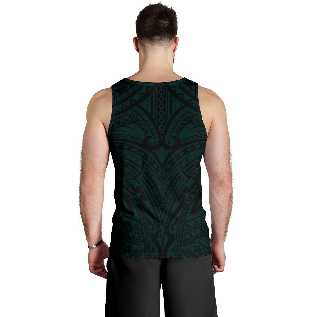 New Zealand Men's Tank Top, Maori Polynesian Tattoo Turquoise - Vibe Hoodie Shop