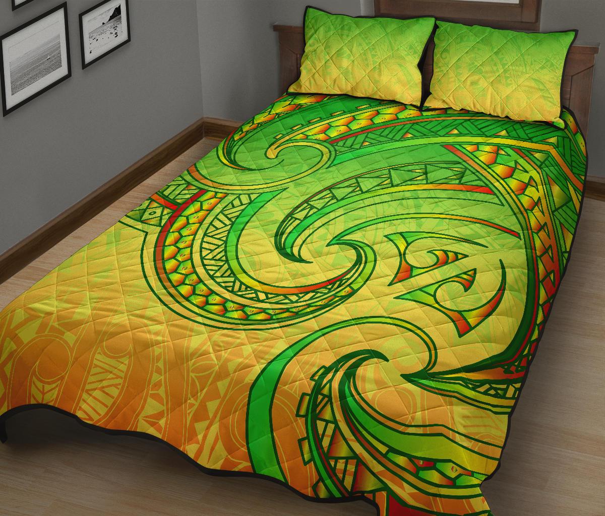 New Zealand Maori Mangopare Quilt Bed Set Polynesian - Rasta - Vibe Hoodie Shop