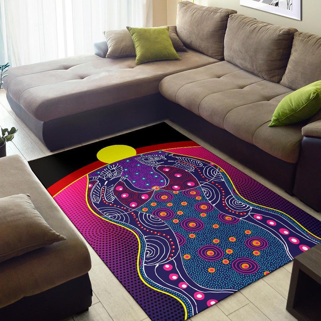 Area Rug - Aboriginal Sublimation Dot Pattern Style (Violet) - Vibe Hoodie Shop