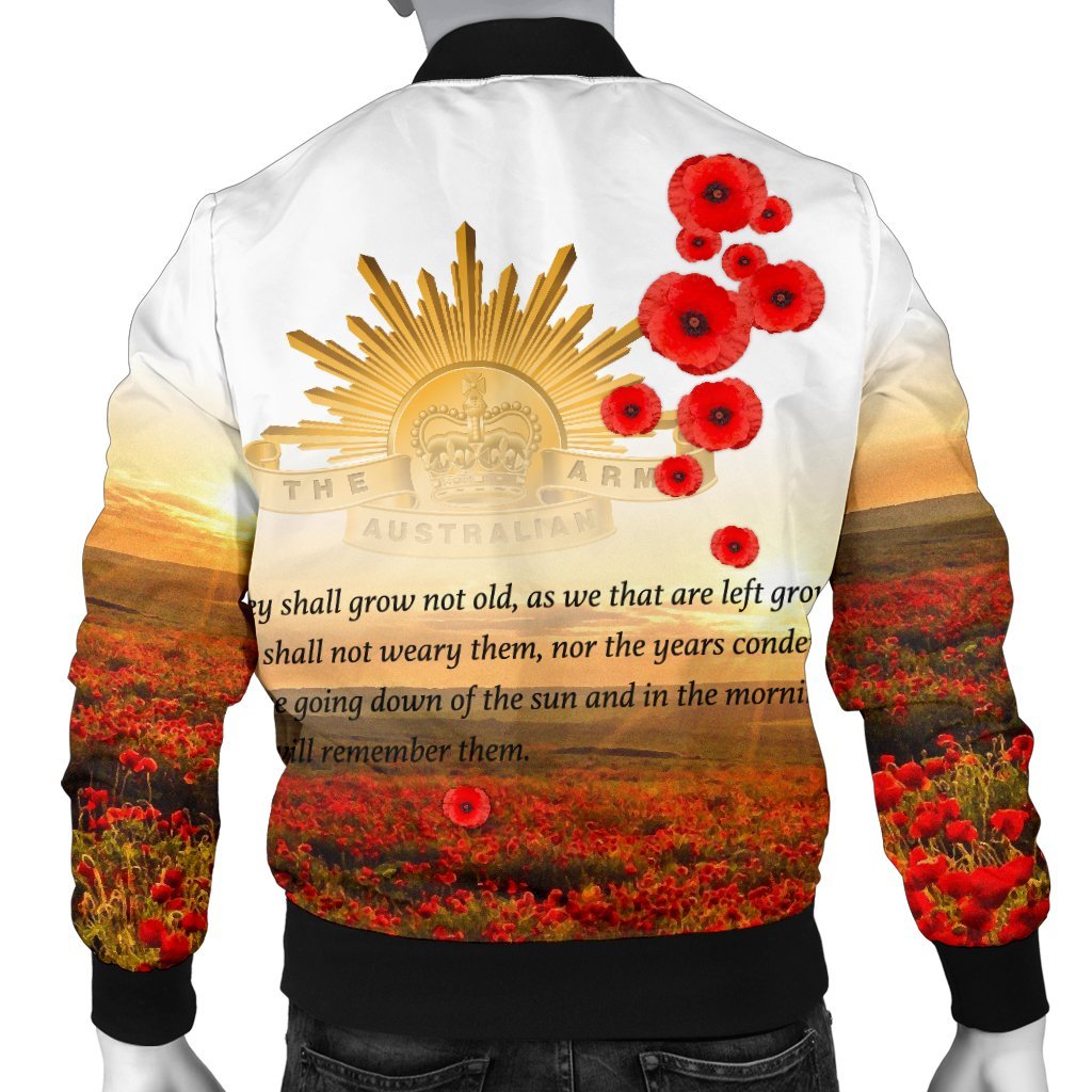 ANZAC Day 2021 Men's Bomber Jacket - We Will Remember Them - Vibe Hoodie Shop