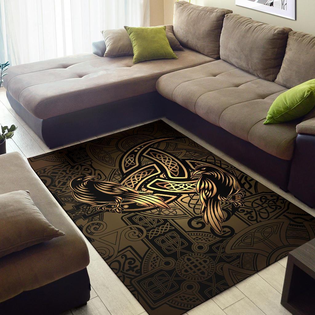 Celtic Area Rug - Celtic Cross With Raven - Vibe Hoodie Shop