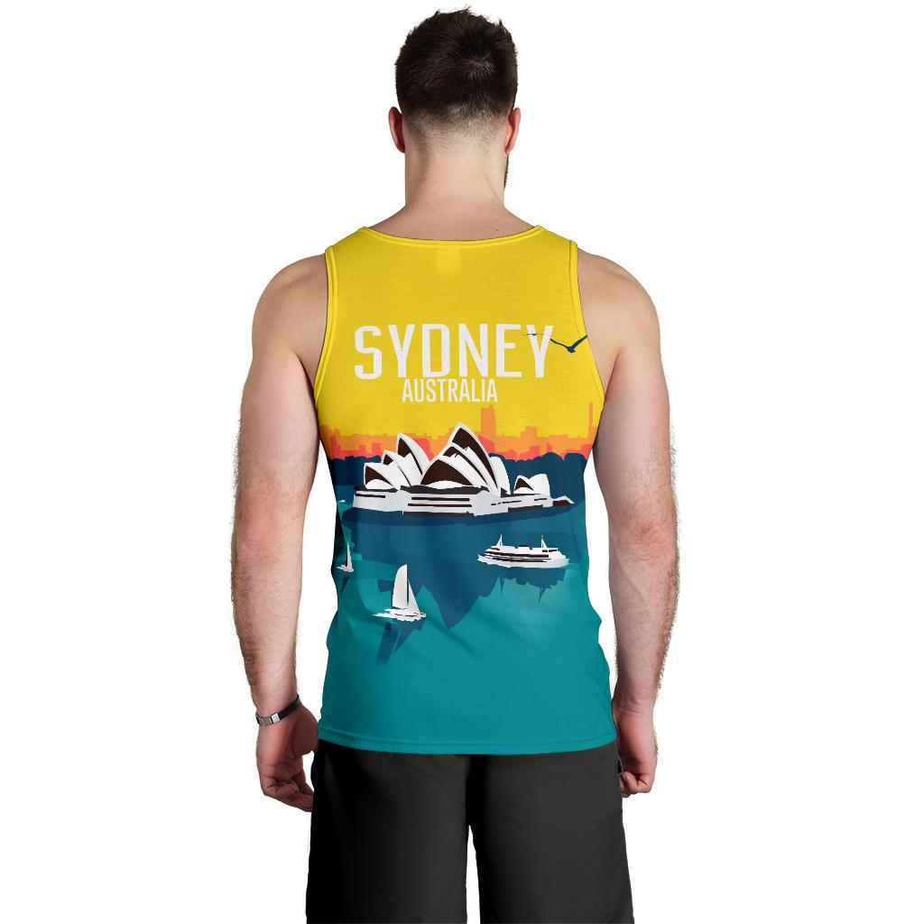 Men Tank Top - Sydney Mens Tank Sydney Opera Sunset Landscape - Vibe Hoodie Shop