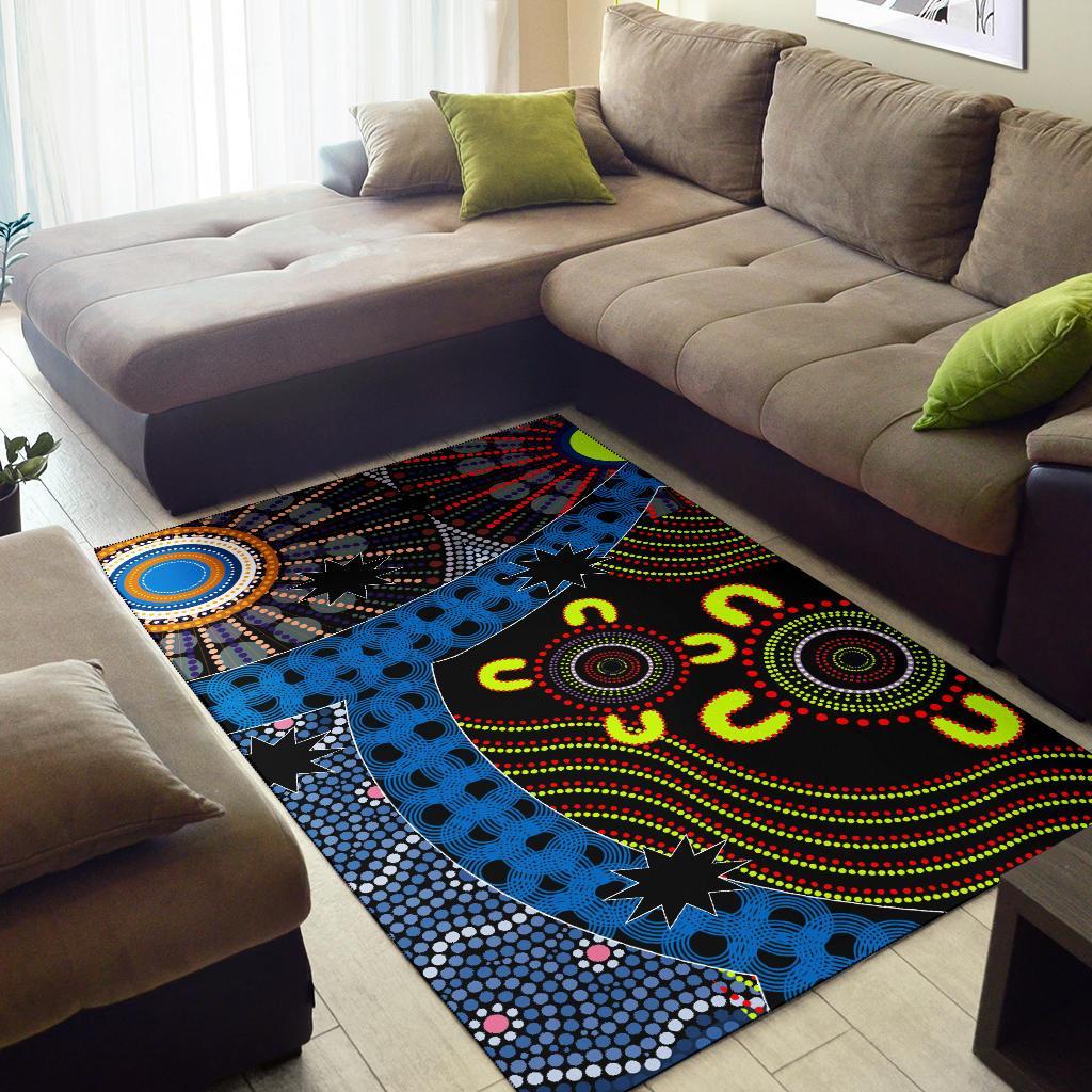 Area Rug - Aboriginal Dream River - Vibe Hoodie Shop