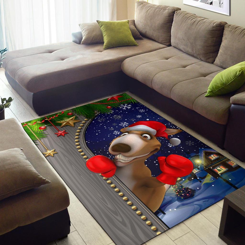 Christmas Area Rug - Funny Kangaroo Christmas - - Vibe Hoodie Shop